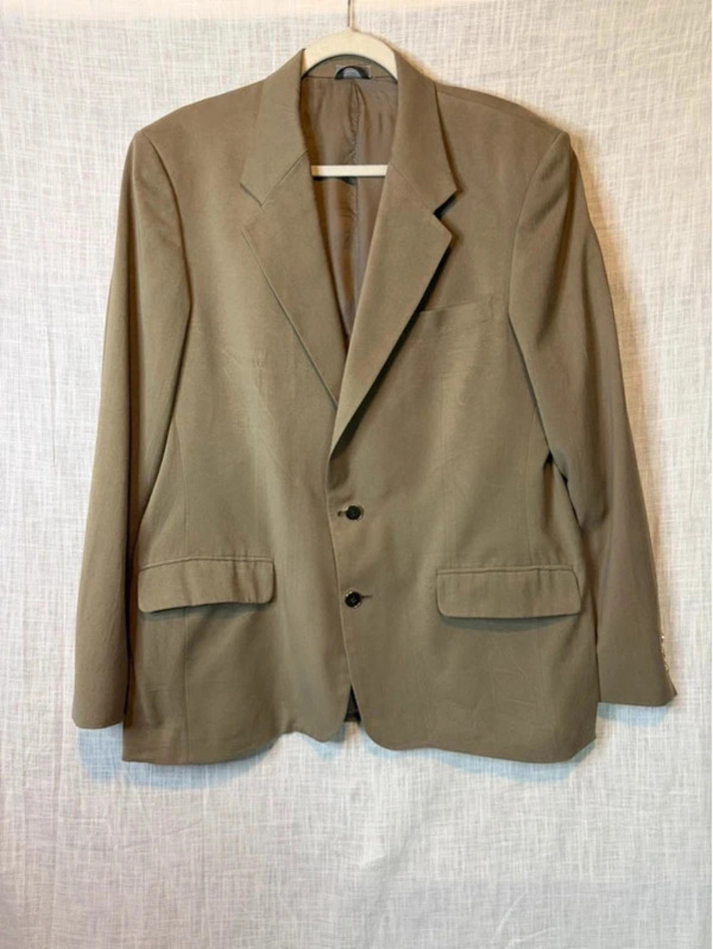 Oleg Cassini Silk Blazer Mens 40R Sage Green Sport Coat Old Money Dark Academia